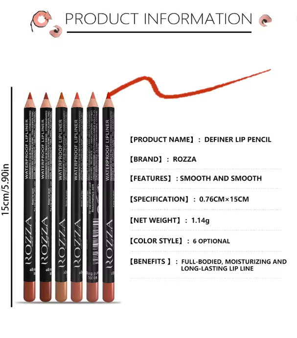 14 Color Nude Matte Lipstick Pencil Long-lasting Waterproof Lip Pencil High Pigmented Lip Liner Lip Makeup Tool