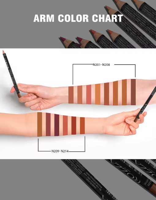 14 Color Nude Matte Lipstick Pencil Long-lasting Waterproof Lip Pencil High Pigmented Lip Liner Lip Makeup Tool